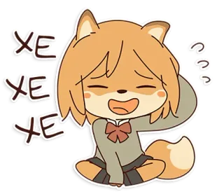 ☺️ Хе Cartoon, Anime, Fuchs, Lachen, Meme telegram sticker