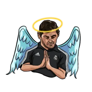 😇 sepak bola, malaikat, sayap, aura, doa, Iker Casillas telegram sticker