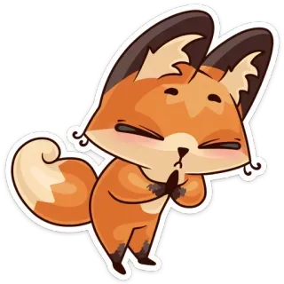 🙏 fox, animal, cartoon, cute, sticker telegram sticker