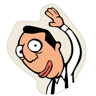 ✋ cartoon, character, man, waving telegram sticker