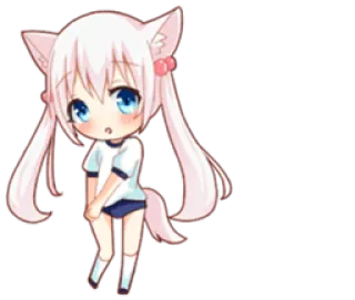 😦 anime, chibi, cute, girl, kawaii, character, digital art telegram sticker