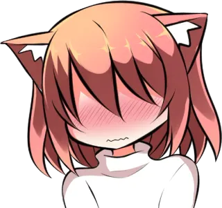 😚 Anime, Garota gato, Ruborizar, Envergonhado/a, Kawaii, Fofo/a telegram sticker