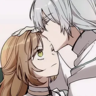 💸 anime, couple, romance, affection, portrait, cartoon, intimacy telegram sticker
