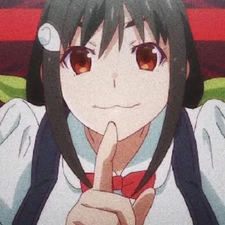 🧿 Anime, Cartoon, Mädchen, Figur, Finger, Psst telegram sticker