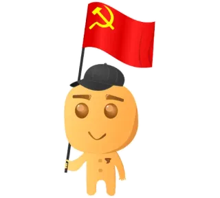 🇷🇺 comunismo, sovietico, bandiera, politica, ideologia, cartone animato telegram sticker