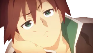 😕 Kazuma Konosuba อนิเมะ, คาซึมะ, Konosuba, สติกเกอร์, มังงะ, ตัวละคร telegram sticker