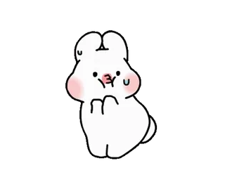 😰 rabbit, cute, bunny, kawaii, cartoon, sticker, animal telegram sticker
