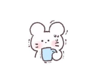 🐜 мышь, милый, животное, каваи, напиток telegram sticker