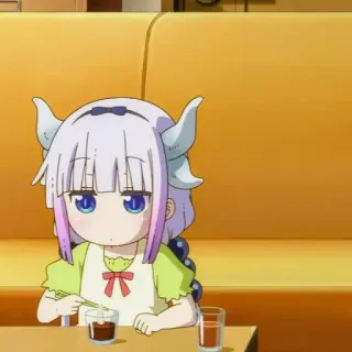 🍮 Kanna Miss Kobayashi's Dragon Maid Anime, Mignon, Dragon, Fille, Kanna Kamui, Dessin animé telegram sticker