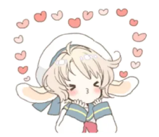 🌬 anime, lindo, corazones, kawaii, dibujos animados whatsapp sticker