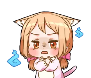 🌀 Anime, Ragazza gatto, Carino, Adesivo telegram sticker