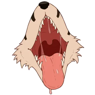 🦊 mulut, binatang, gigi, lidah telegram sticker