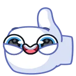 👍 emoji, thumb, up, cartoon, cute, hand whatsapp sticker
