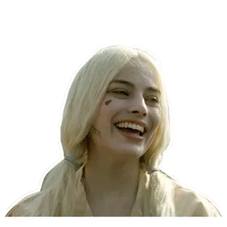 😜 Harley Quinn Suicide Squad harley quinn, margot robbie, dc comics, bionda, sorriso, villain whatsapp sticker