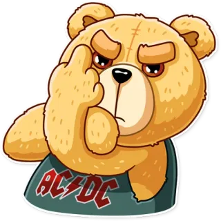 🖕 beruang, jari tengah, menyinggung, kartun, binatang telegram sticker