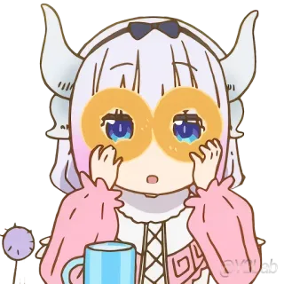 🍩 Kanna Kamui Miss Kobayashi's Dragon Maid Anime, Rồng, Dễ thương, Kanna, Kanna Kamui, Miss Kobayashi's Dragon Maid telegram sticker