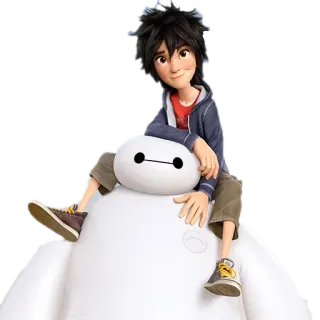 😜 Hiro Hamada Big Hero 6 Hiro Hamada, Big Hero 6, Baymax, Dibujos animados, Animación, Amistad, Robot whatsapp sticker