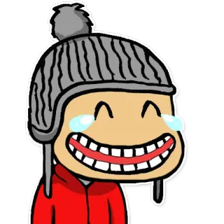 😂 мультфильм, персонаж, эмодзи, счастливый, смеющийся, наклейка whatsapp sticker