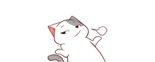 😌 gato, dedo do meio, ofensivo, desenho animado, meme telegram sticker