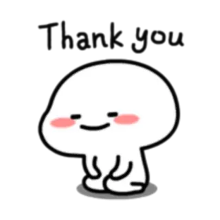 🙏 Thank you ขอบคุณ, การ์ตูน, น่ารัก, หยด, สีหน้า telegram sticker