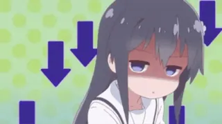 👎 Anime, Dessin animé, Fille, Triste, Déçu(e), Flèches vers le bas, Bas telegram sticker