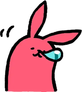 😥 Hase, süß, Tier, Cartoon, rosa, Kaninchen, lustig, Pfeife whatsapp sticker