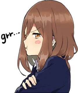 😒 grrr... Anime, Zły/a, Kreskówka, Dziewczyna telegram sticker