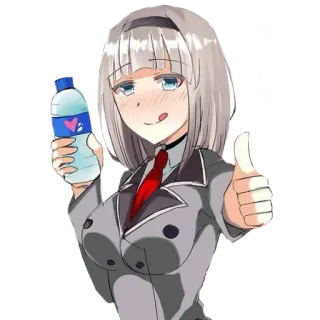 💦 体力無限! Anime, Mädchen, Wasser, Daumen hoch, Schuluniform telegram sticker