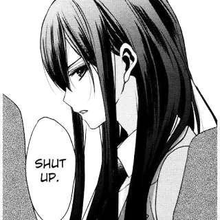 😒 SHUT UP. Anime, Manga, Ta gueule, Fille, Expression, En colère whatsapp sticker