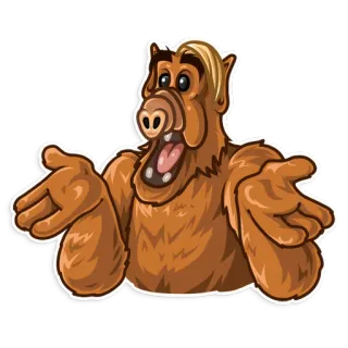 🙄 Alf ALF Alien, Série TV, Desenho animado, Fantoche, Melmac telegram sticker