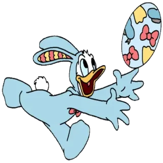 🦆 Donald Duck donald duck, pasqua, coniglio, cartoni animati whatsapp sticker