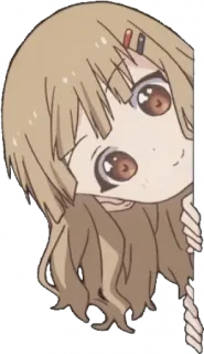 👀 Anime, Lindo, Chica, Asomándose, Dibujos Animados, Kawaii telegram sticker