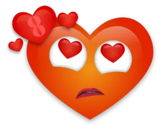 ❤ heart, love, emoji, romance, eyes, red telegram sticker