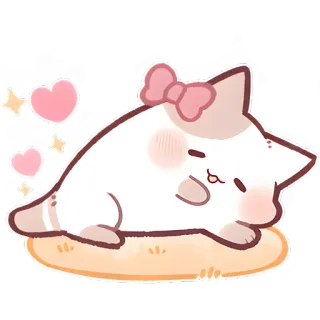😁 猫, かわいい, カワイイ, 動物, ペット, 睡眠, ハート whatsapp sticker