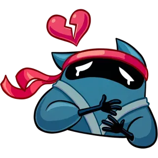 💔 tristeza, chorando, coração partido, emocional, desenho animado, ninja telegram sticker