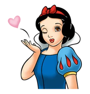 😘 Snow White cartoon, disney, princess, heart, wink telegram sticker