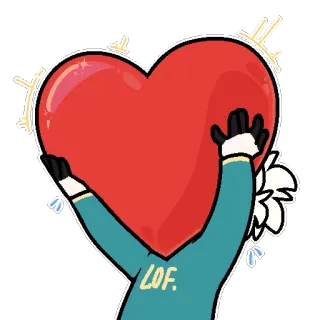 ❤ LOF. сердце, любовь, персонаж, милый, стикер telegram sticker