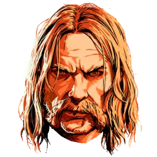 🎭 đàn ông, chân dung, khuôn mặt, kiểu tóc, minh họa, tóc hung telegram sticker