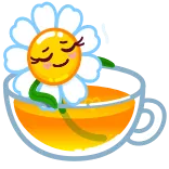 ☕️ bunga, cangkir teh, tenang, relaksasi, kartun whatsapp sticker