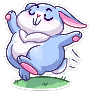 ☺️ кролик, зайчик, мультик, милый, животное, стикер telegram sticker