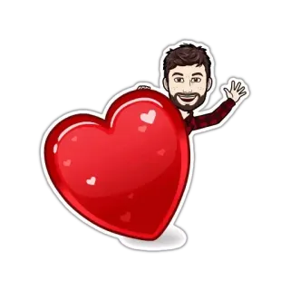 ❤️ avatar, bitmoji, heart, love, red, greeting telegram sticker
