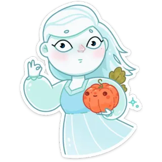 🎃 призрак, тыква, хэллоуин, мультфильм, наклейка, милый telegram sticker
