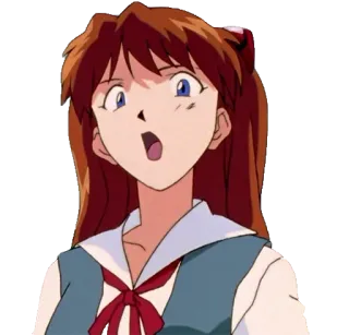 😮 Asuka Langley Sohryu Neon Genesis Evangelion animé, fille, Asuka, Evangelion, choquée, surprise whatsapp sticker