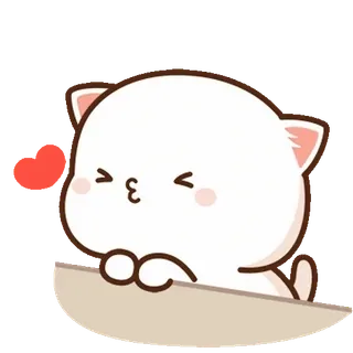 ⭐ cat, heart, kawaii, cute, kiss, animal telegram sticker