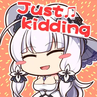 😜 Just Kidding Cartoon, Anime, Leuk, Meisje, Grapje, Gewoon telegram sticker