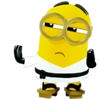 💢 Minion minion, karate, martial arts, yellow, cartoon telegram sticker