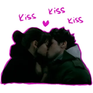 ❤️ Kiss Kiss Kiss beijo, casal, amor, romance telegram sticker