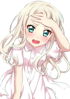 😢 อนิเมะ, ผู้หญิง, อาย, น่ารัก, ตัวละคร, ภาพประกอบ telegram sticker