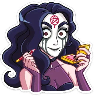 😳 gothic, makeup, gelap, penyihir, pentagram telegram sticker