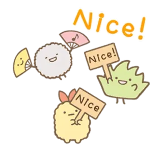 😁 Nice! น่ารัก, คาวาอิ, อาหาร, ขนม, ญี่ปุ่น, ดี telegram sticker